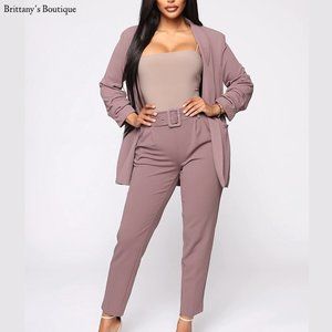 Fashion Nova Business Suit Set - Dusty Purple